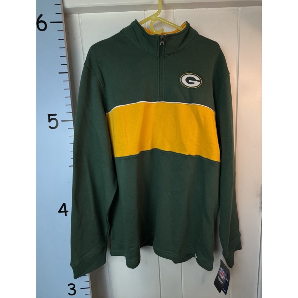 Green Bay Packers NFL Football Team Apparel Qtr Zip Sweatshirt Mens 2XL NWT